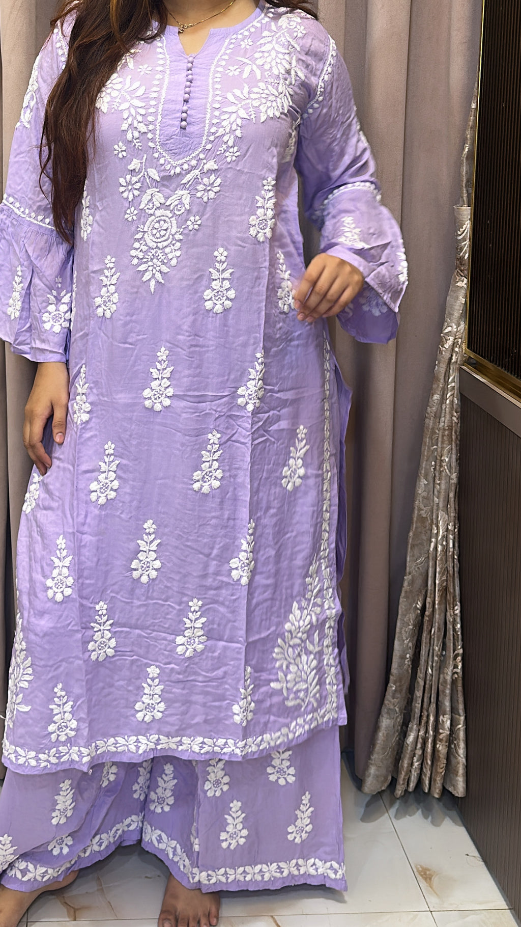 Modal bell sleeves plazo set Category set