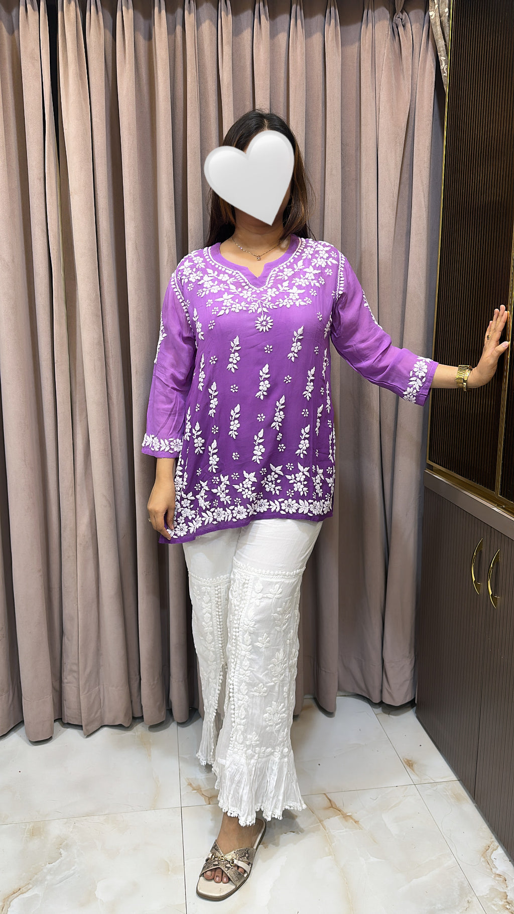 Light purple Viscose short top