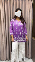 Light purple Viscose short top