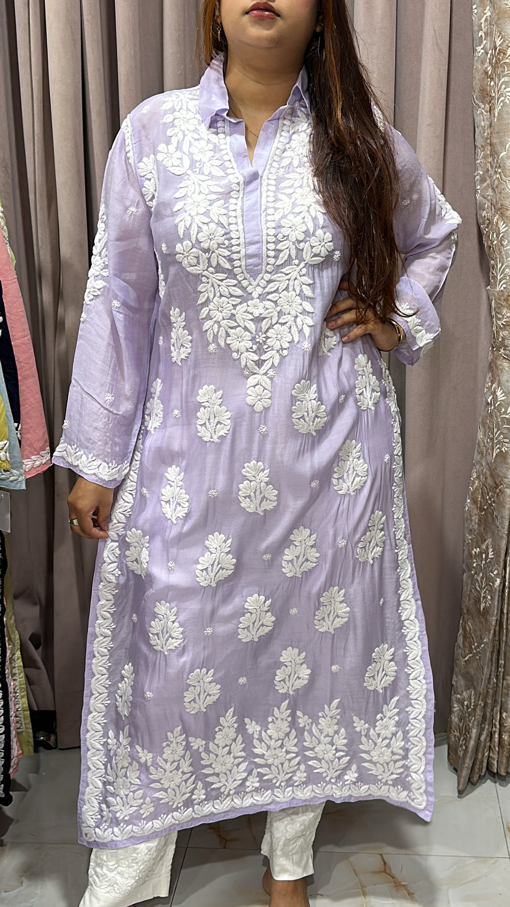 Pure muslin handwork kurti