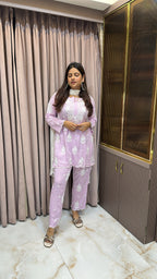 Lilac Cut work co-ord set