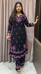 Black with Magenta coloured plazo set