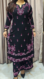 Black with Magenta coloured plazo set