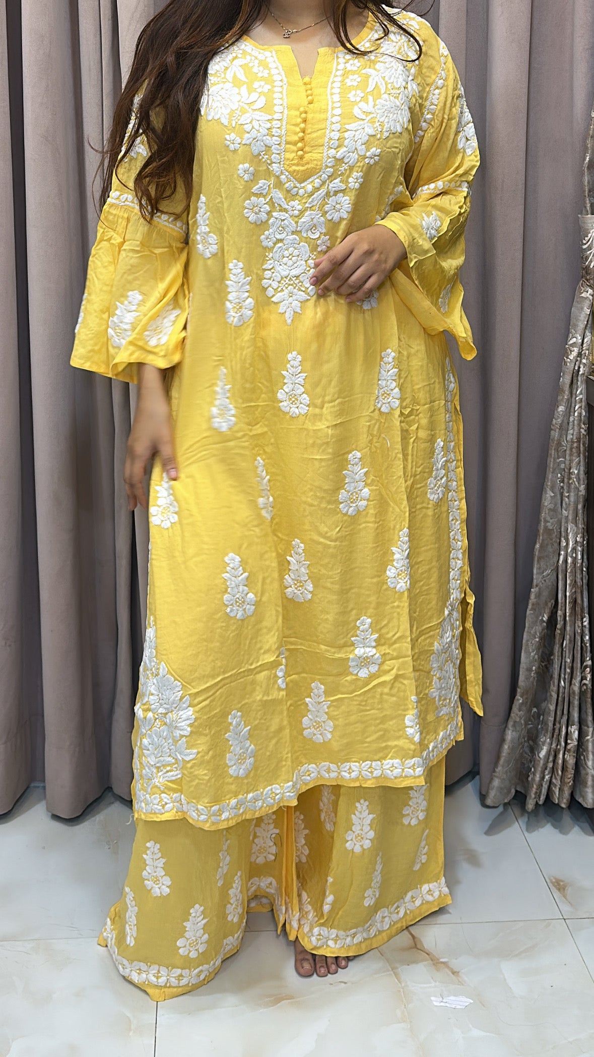 Modal bell sleeves plazo set Category set