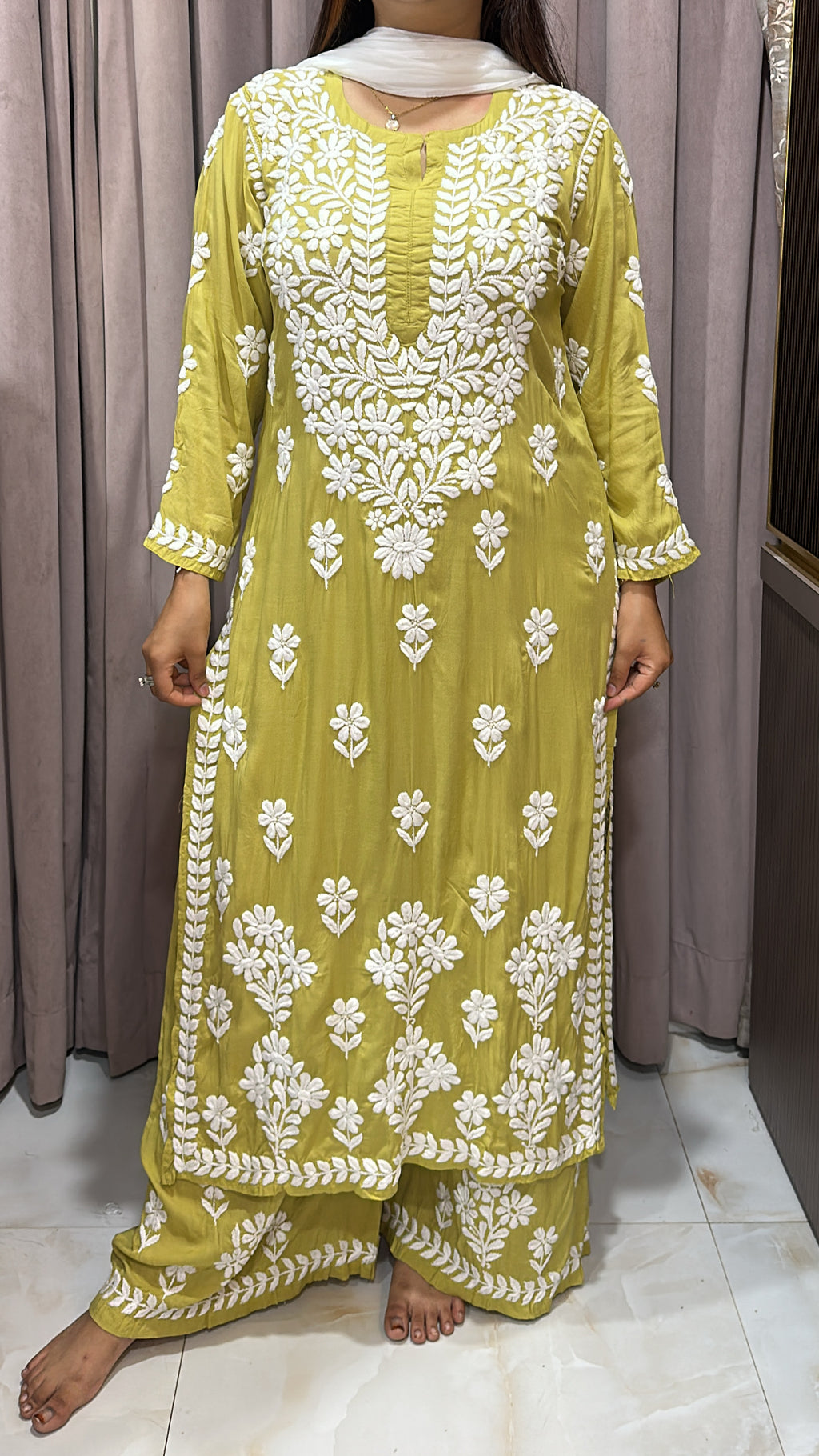 Pure modal lucknowi plazo set