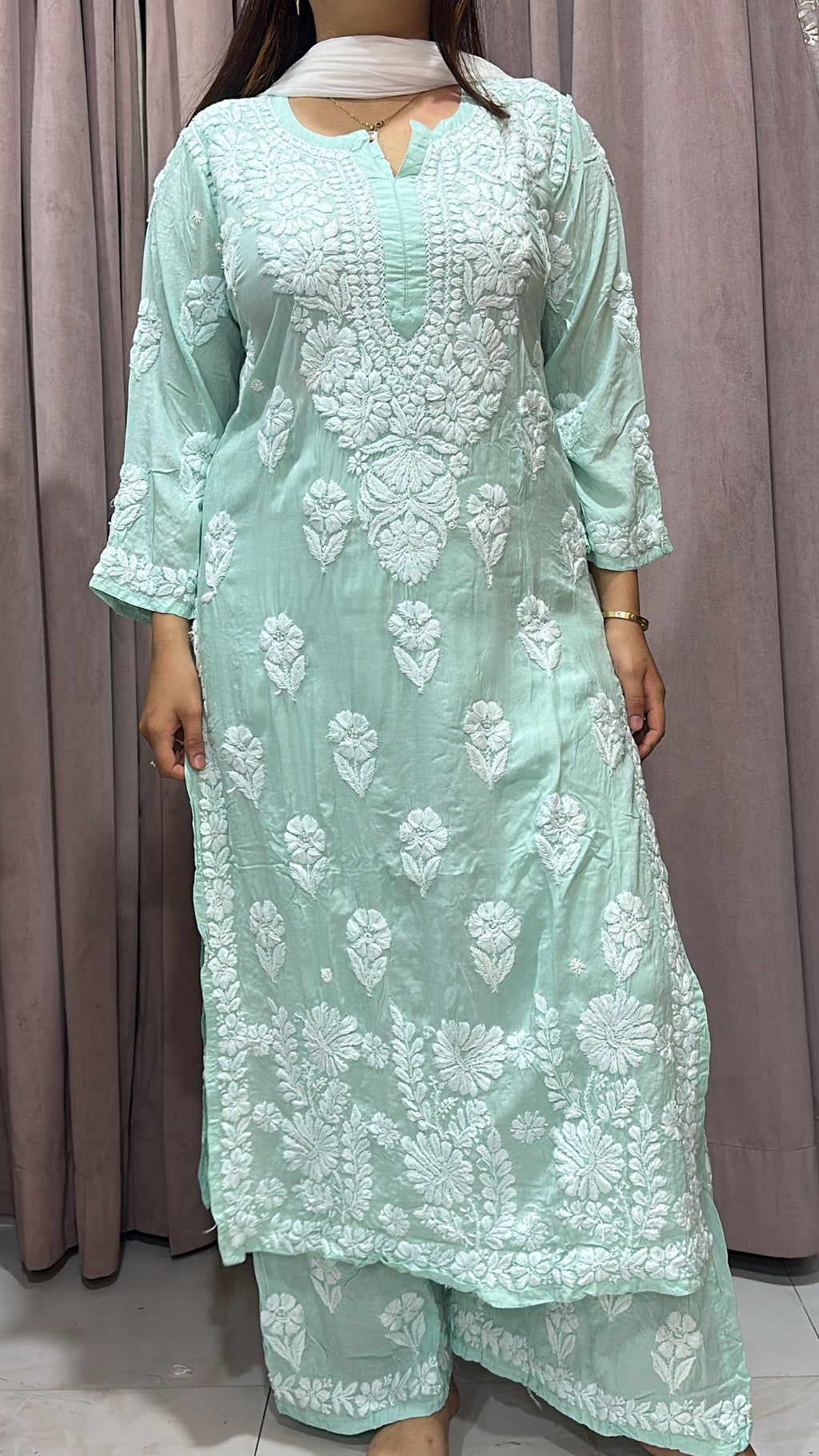 Pure modal lucknowi plazo set