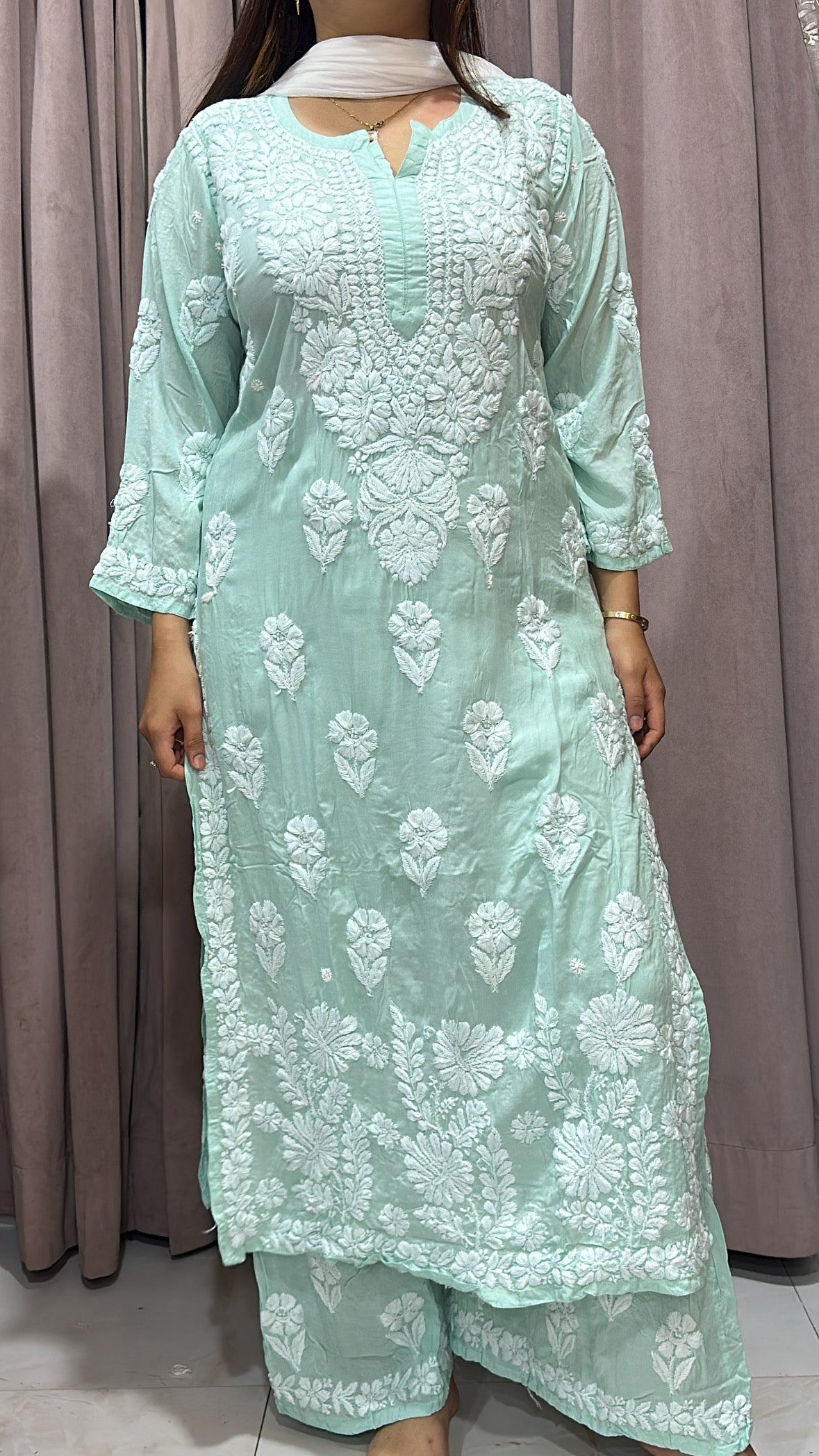 Pure modal lucknowi plazo set