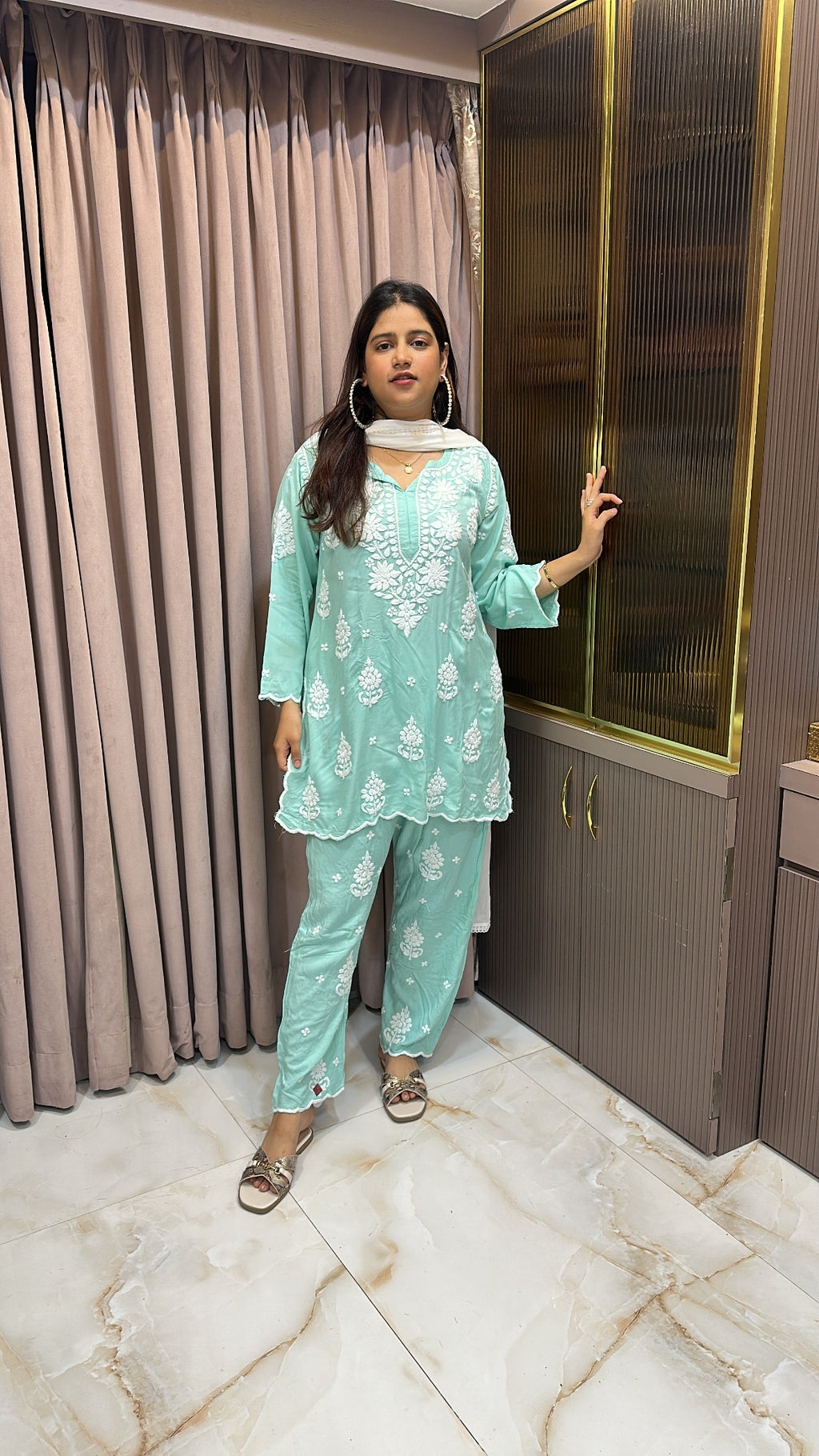 Mint Cut work co-ord set