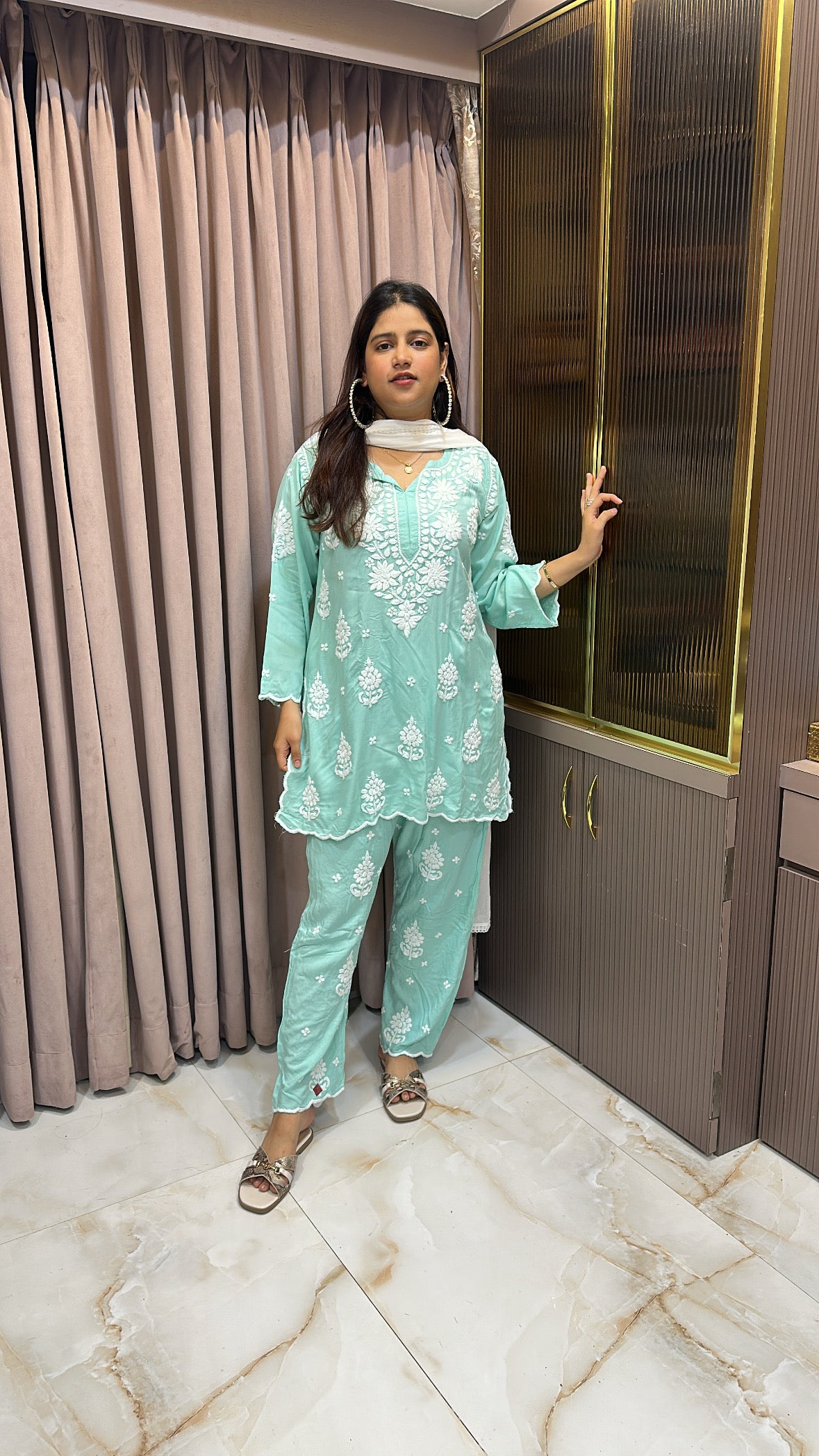 Mint Cut work co-ord set