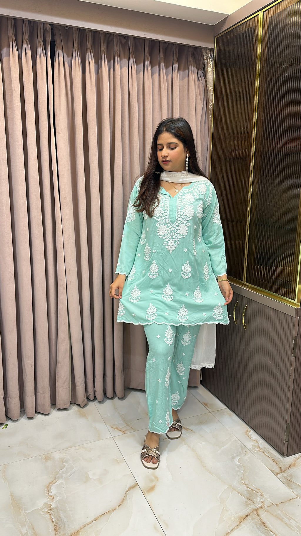 Mint Cut work co-ord set