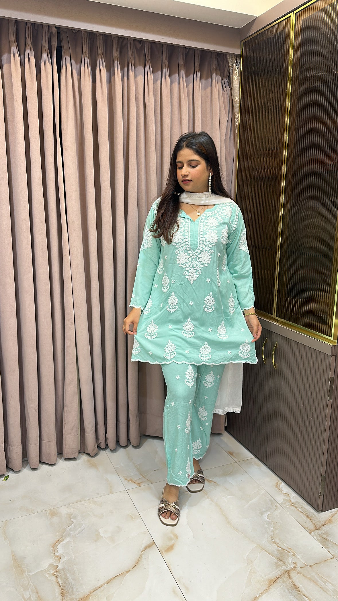 Mint Cut work co-ord set