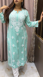 Mint Pure modal lucknowi kurti