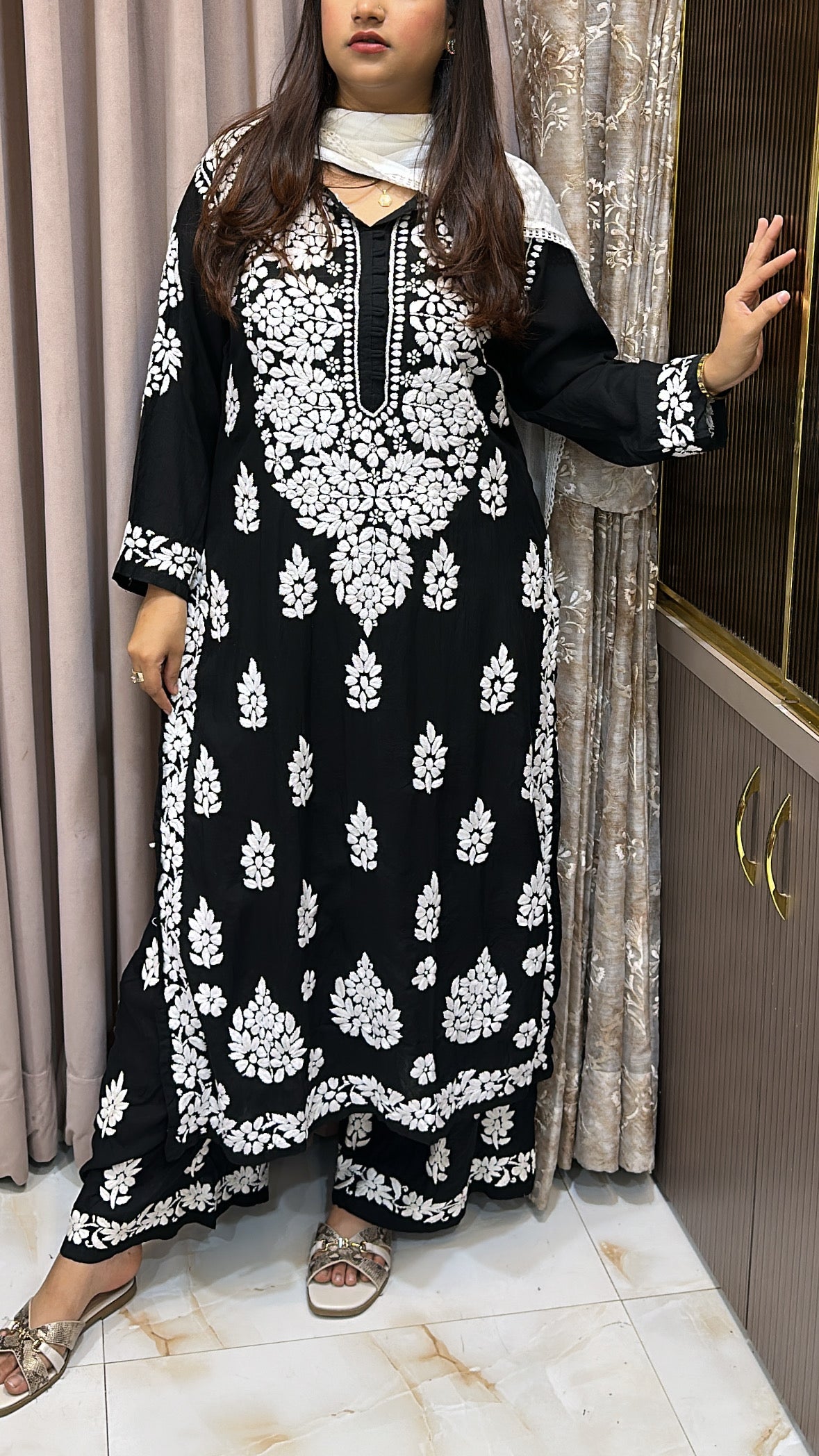 Black Heavy plazo set