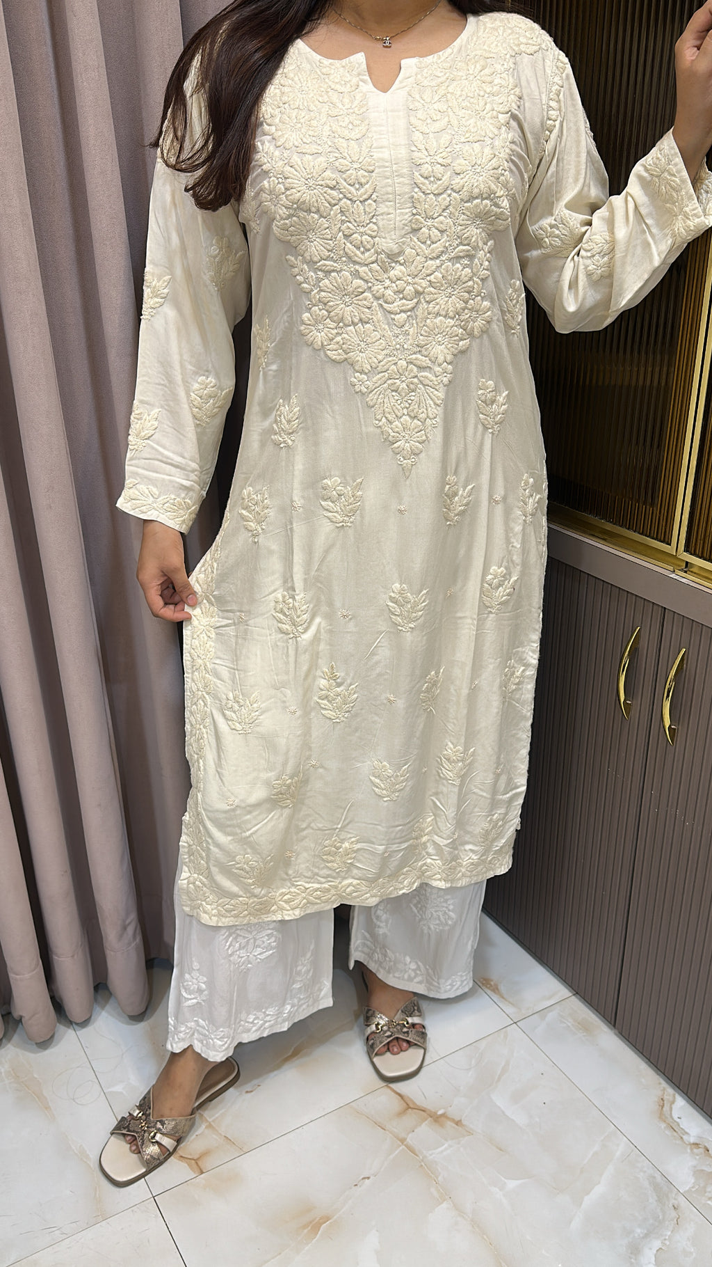 Modal Nude pastel kurti