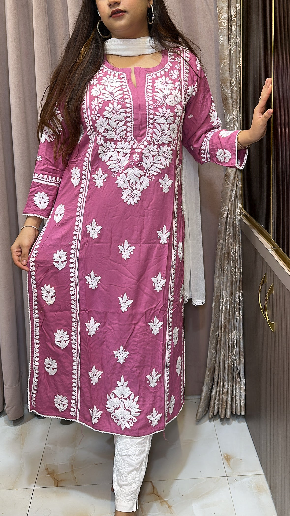 Onion Pure modal lucknowi kurti