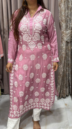 Pure muslin handwork kurti