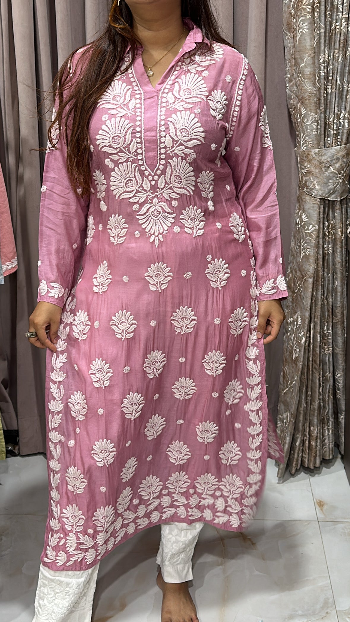 Pure muslin handwork kurti