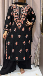 Peach Semi modal coloured thread kurti