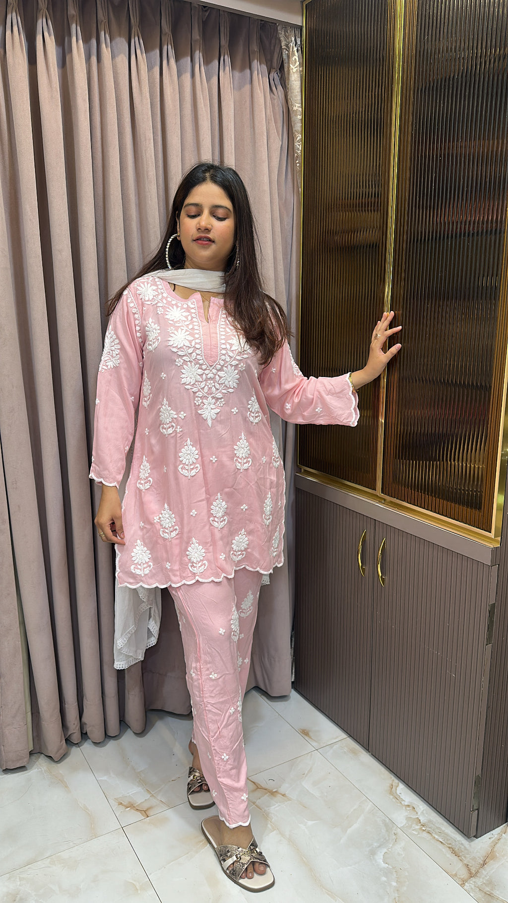 Peach Cut work co-ord set