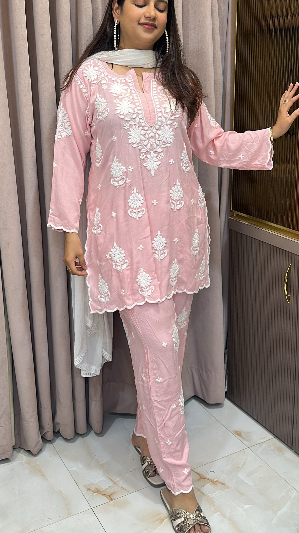 Peach Cut work co-ord set