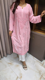Modal Pink pastel kurti