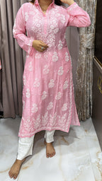 Pure muslin handwork kurti