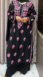 Pink Semi modal coloured thread kurti