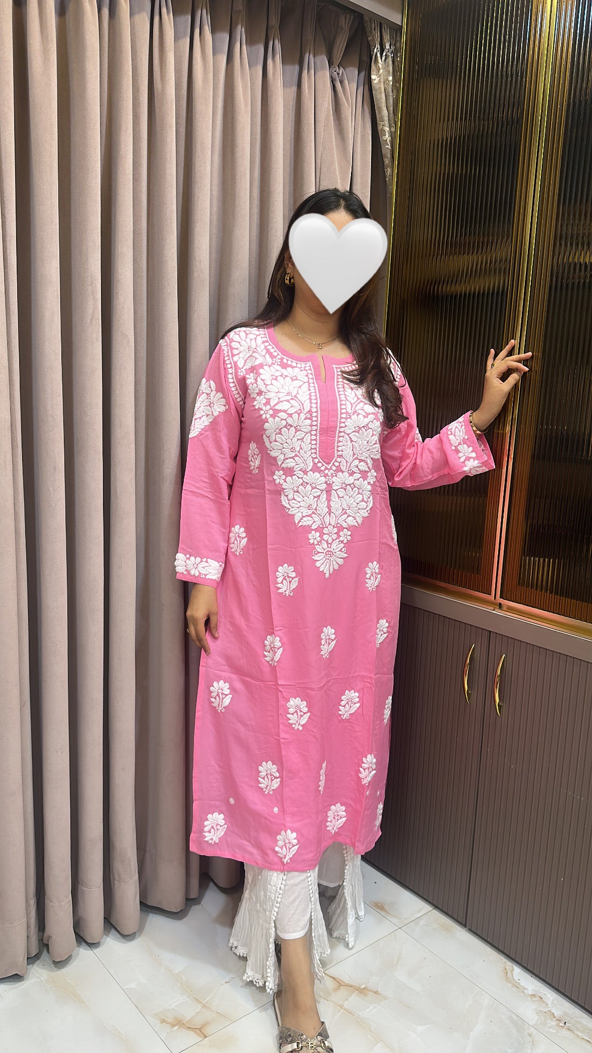 Pink modal kurti