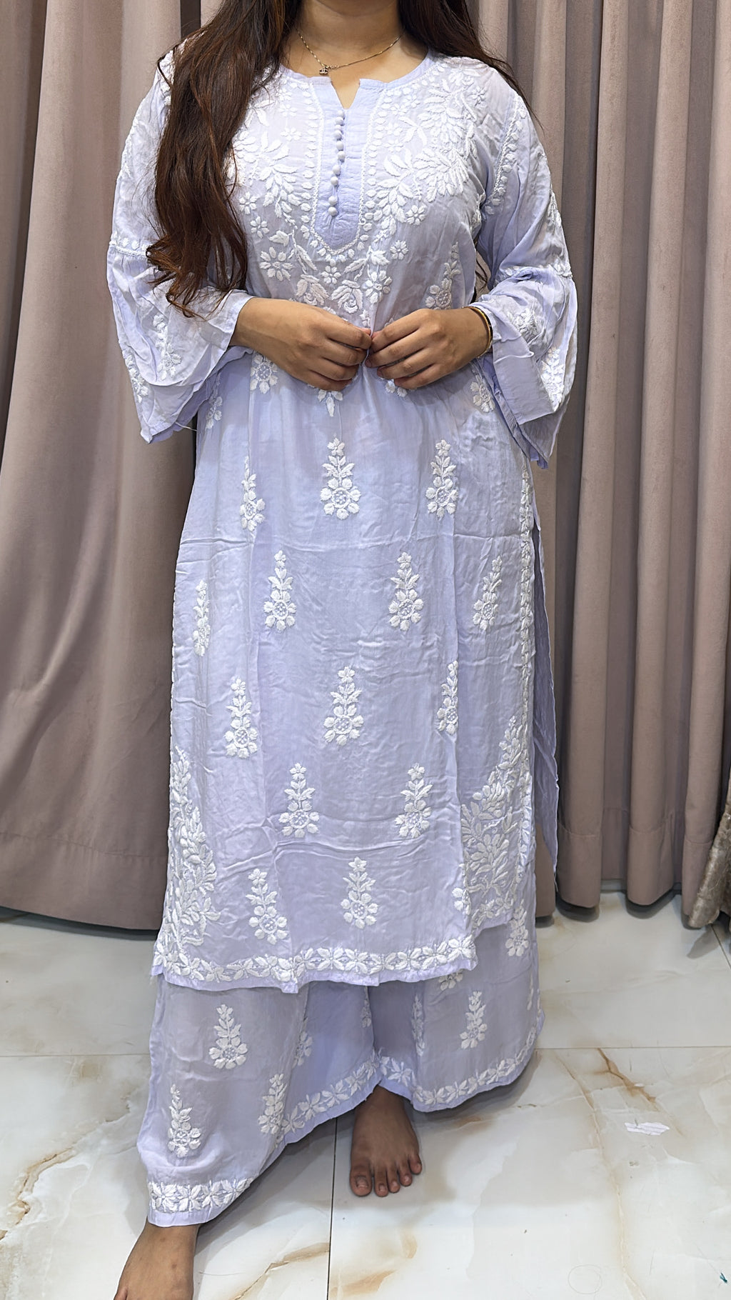 Modal bell sleeves plazo set Category set