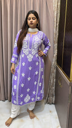 Purple Pure modal lucknowi kurti