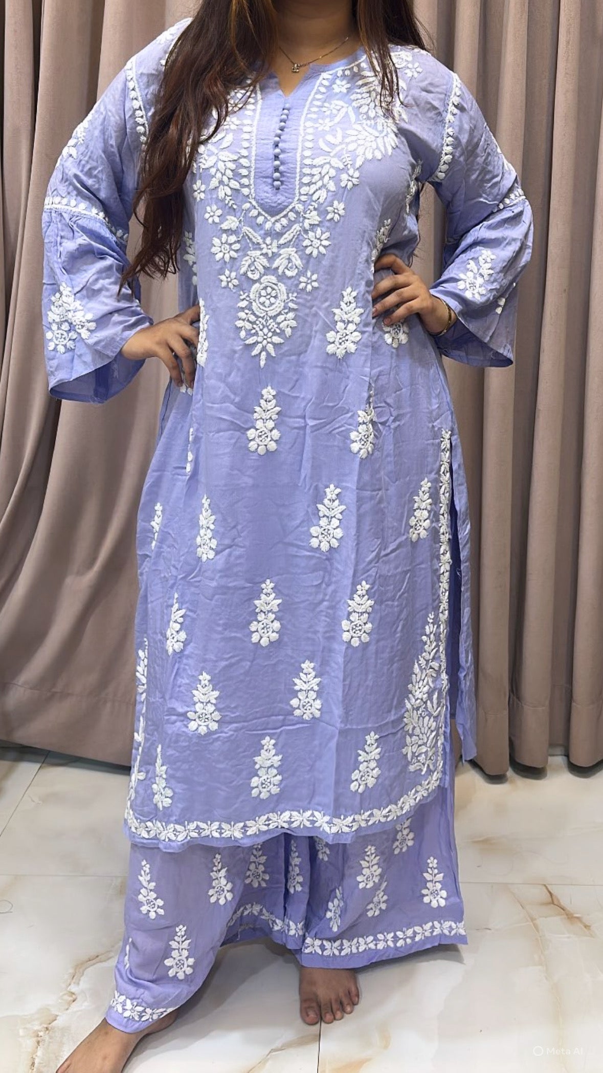 Modal bell sleeves plazo set Category set