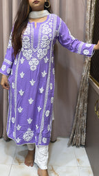 Purple Pure modal lucknowi kurti