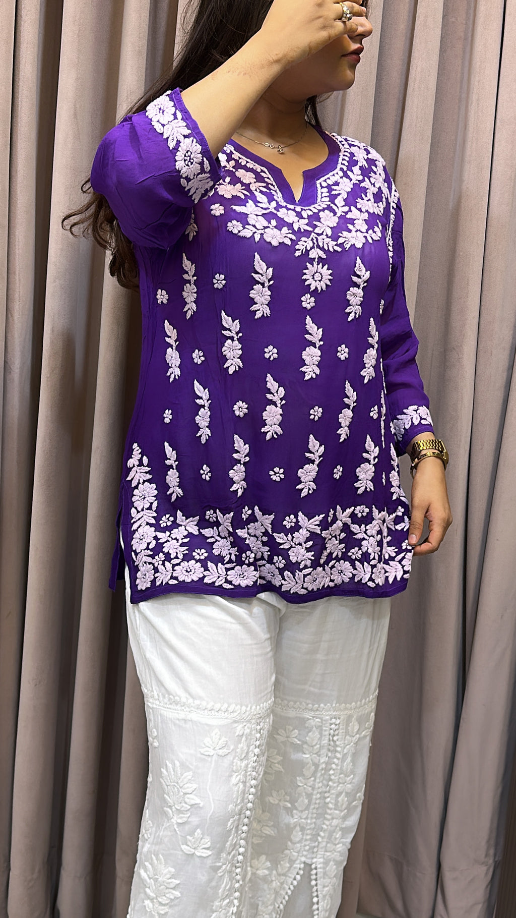 Purple Viscose short top