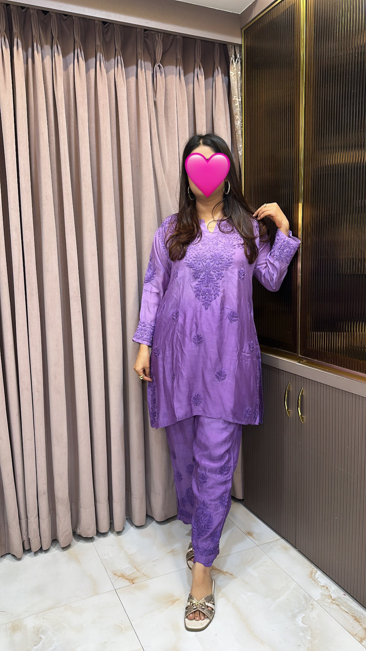 Purple Muslin co ord set