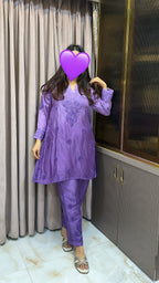 Purple Muslin co ord set