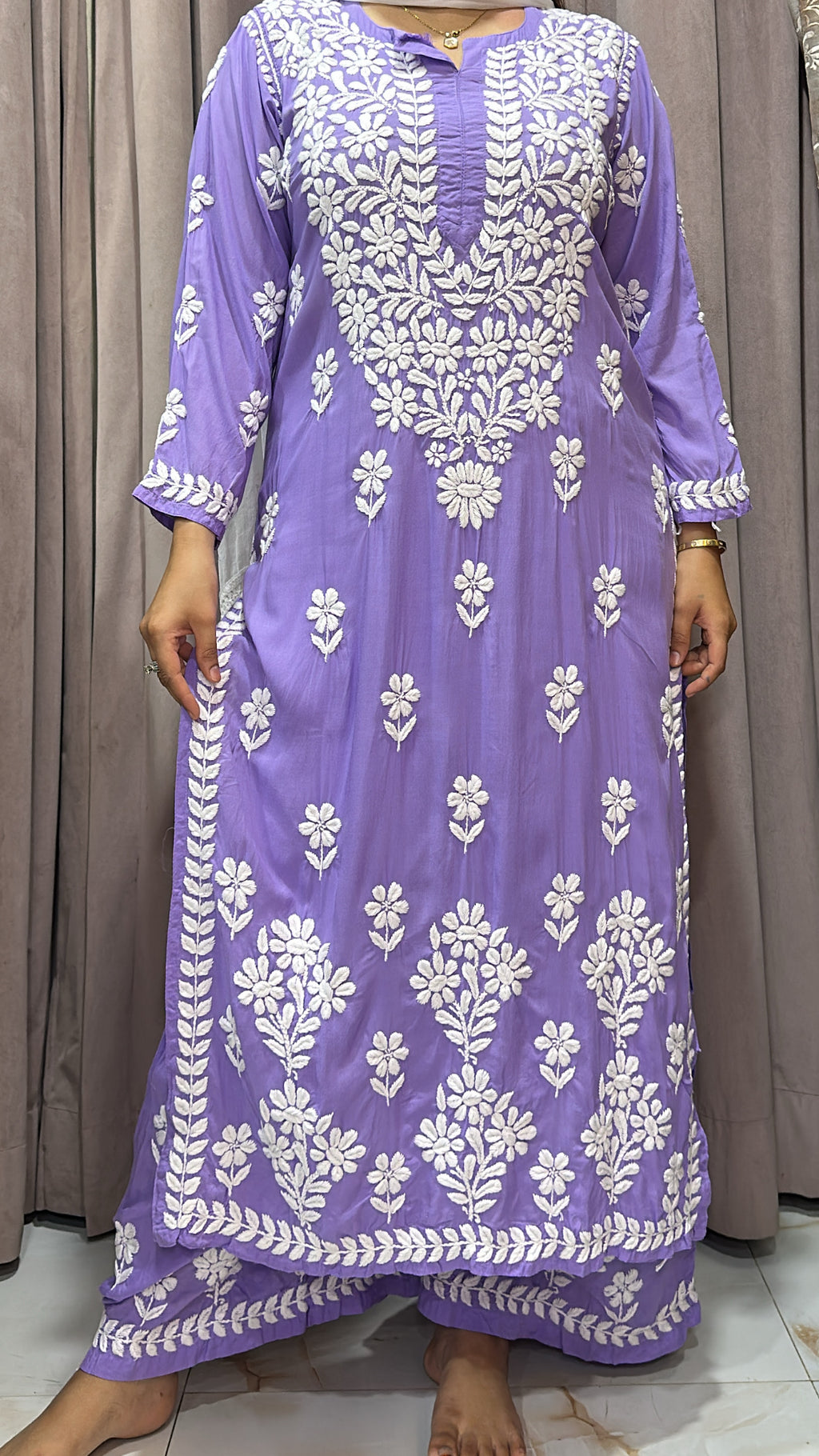 Pure modal lucknowi plazo set