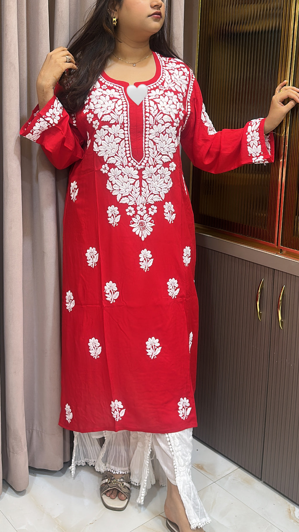 Red modal kurti