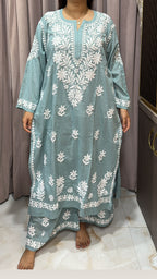 Pure mul mul fabric Lucknowi plazo set