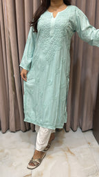 Modal Turquoise pastel kurti