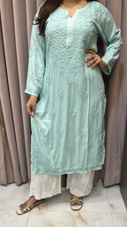 Modal Turquoise pastel kurti