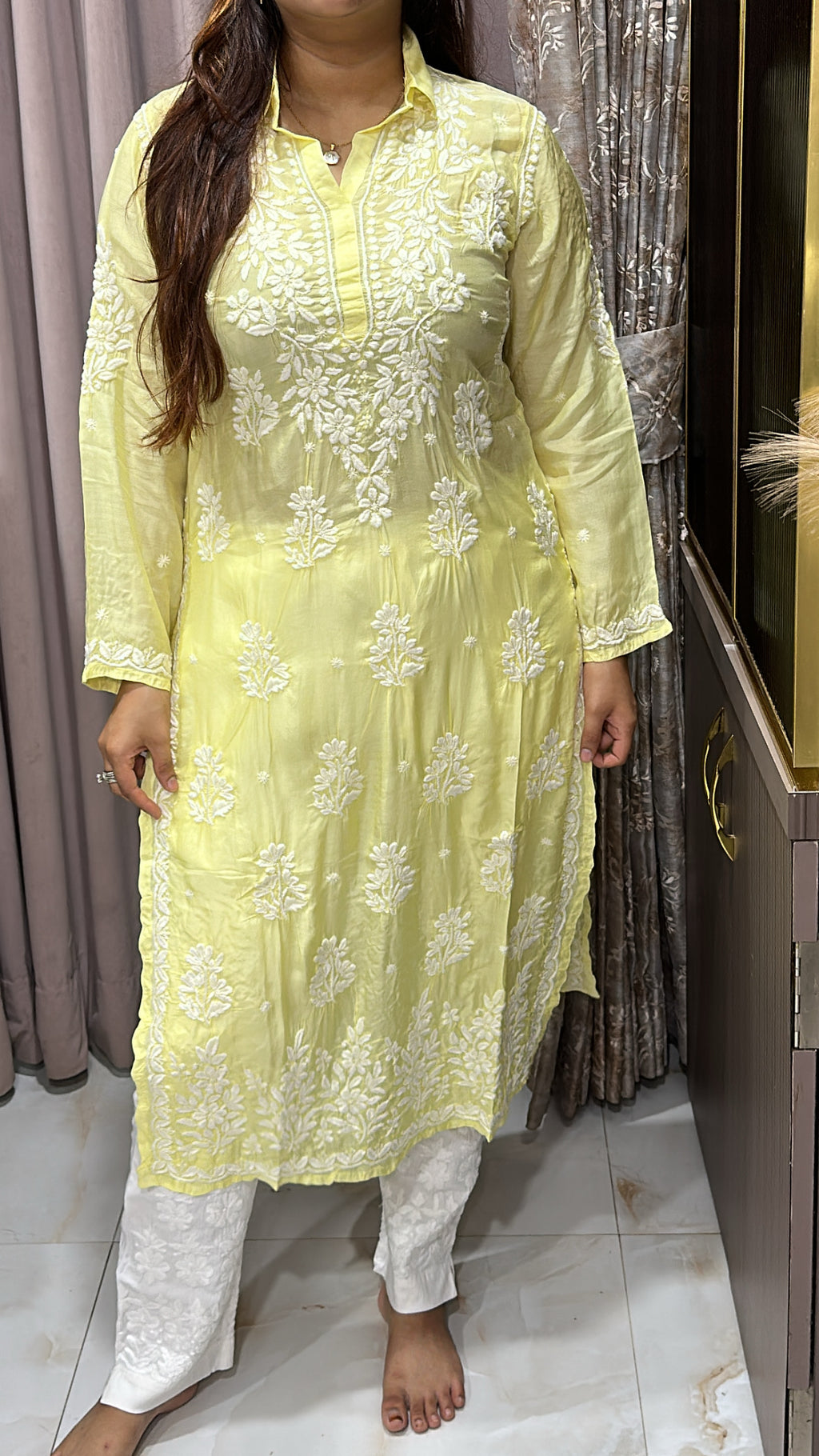 Pure muslin handwork kurti