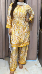 Crepe silk printed co ord set