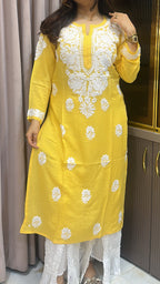 Yellow modal kurti