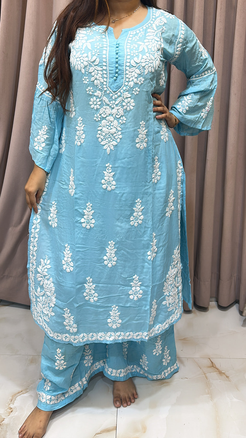 Modal bell sleeves plazo set Category set